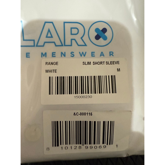 Men's & COLLARO White Slim Short Sleeve Casual Button Down Shirt M - Picture 2 of 2